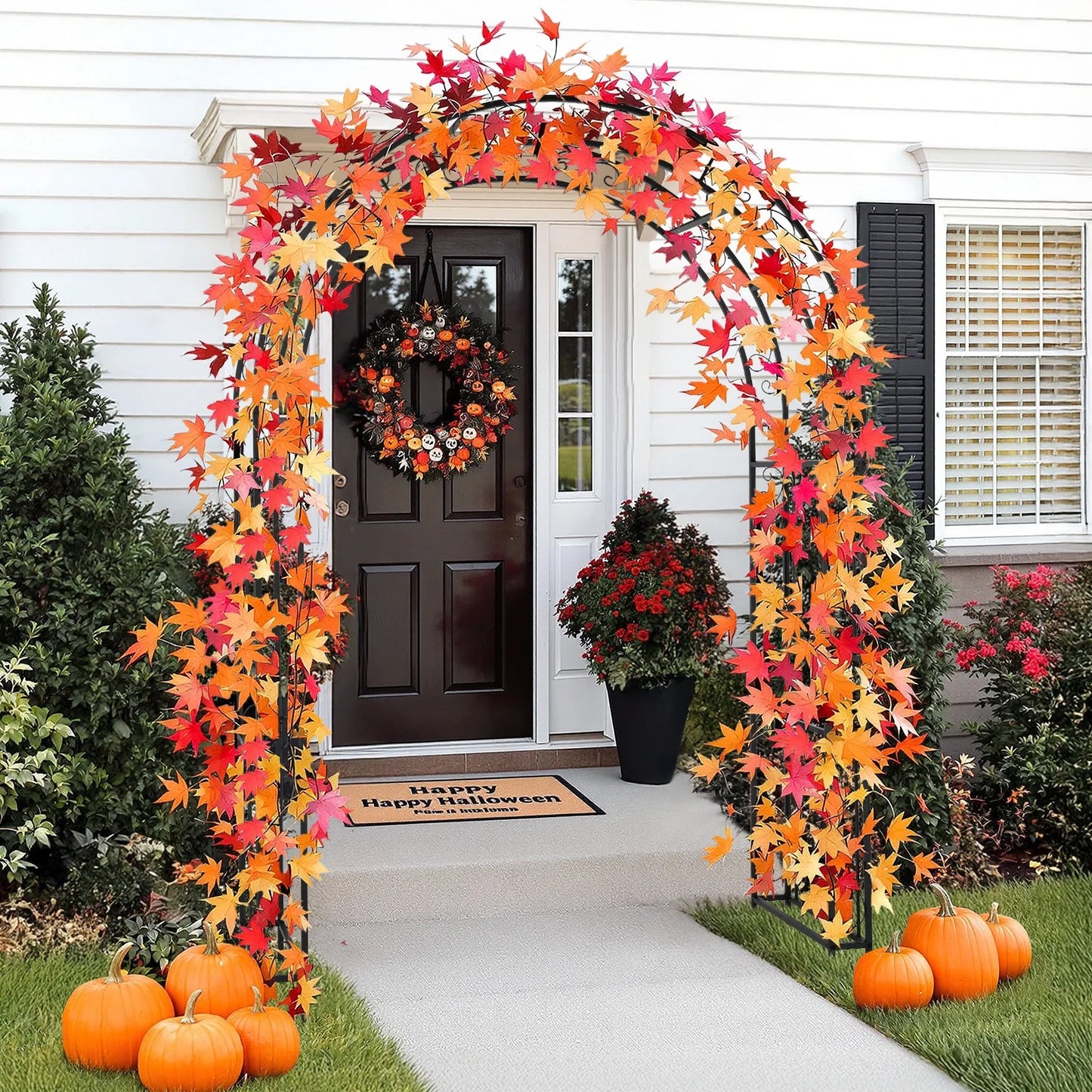 Ktaxon Garden Arbor, Arch Archway for Wedding Ceremony Party, Steel Garden Trellis for Plant Climbing, Christmas Garden Decorations Pergola for Garden, Backyard, Lawn