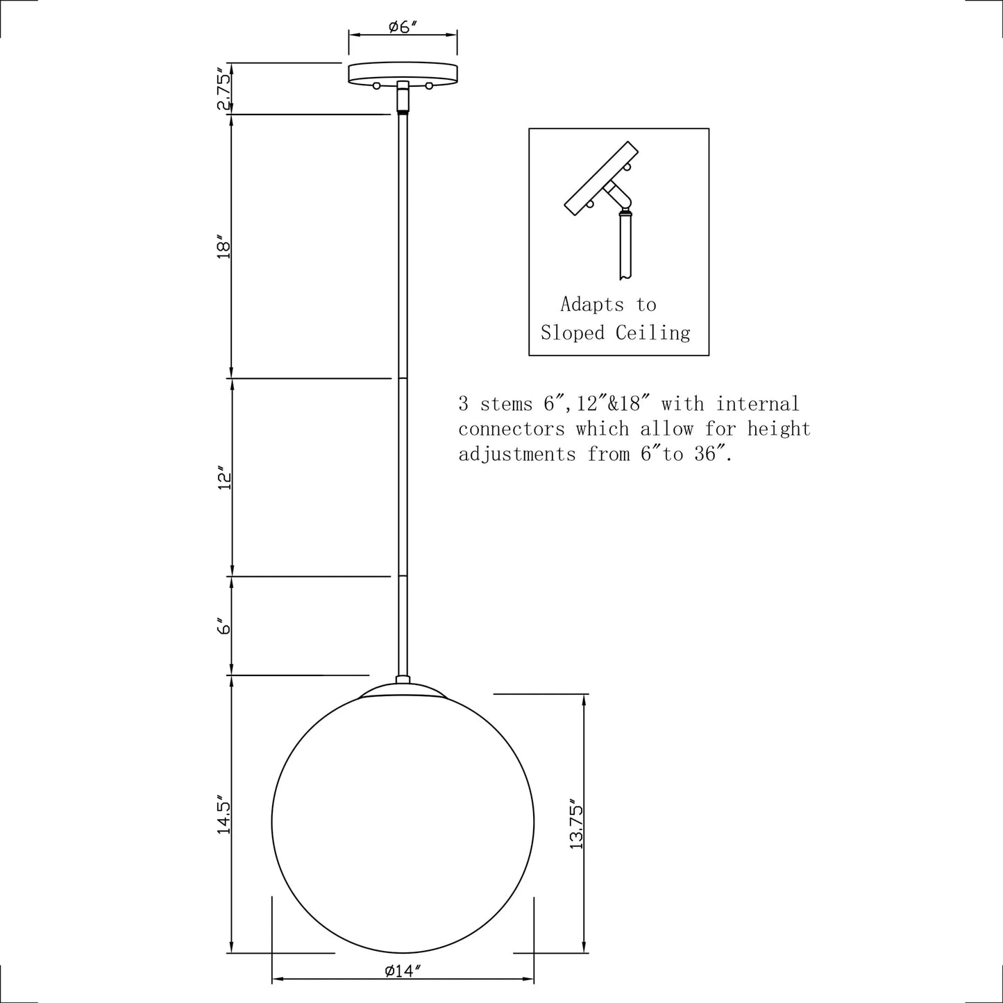 Forte Lighting 2765-01 Selene 14" Wide Pendant - Nickel