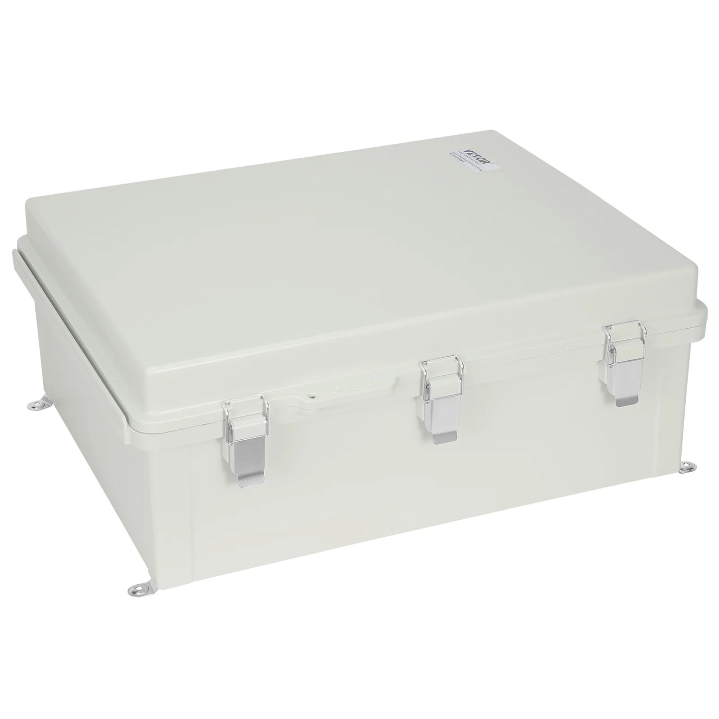 VEVOR Outdoor Electrical Junction Box, 20.87 x 16.92 x 7.87 in, ABS Plastic Electrical Enclosure Box with Hinged Cover Stainless Steel Latch, IP67 Dustproof Waterproof