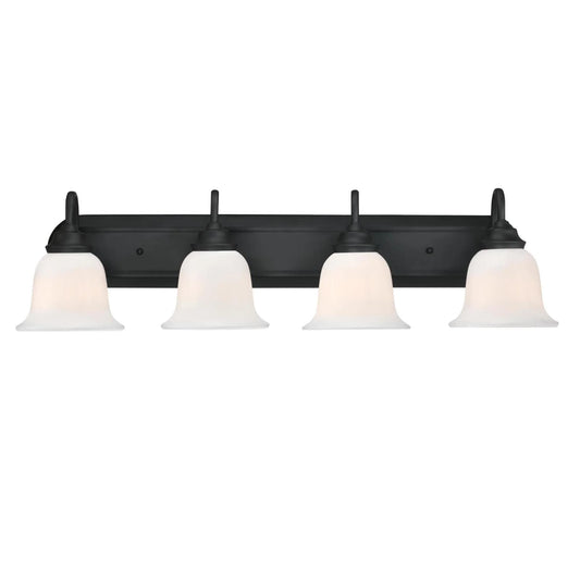Westinghouse Lighting 6117100 Harwell Four-Light Indoor Wall Fixture, Matte Black