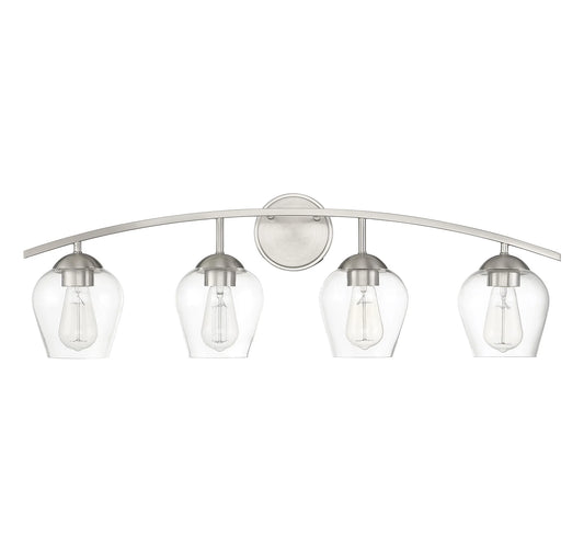 Trade Winds Lighting 4-Light Bathroom Vanity Light In Brushed Nickel