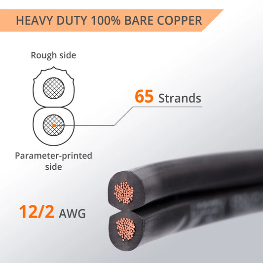 Wirefy 12-Gauge Low Voltage Landscape Lighting Copper Wire, Outdoor Electrical Wire - 250 ft