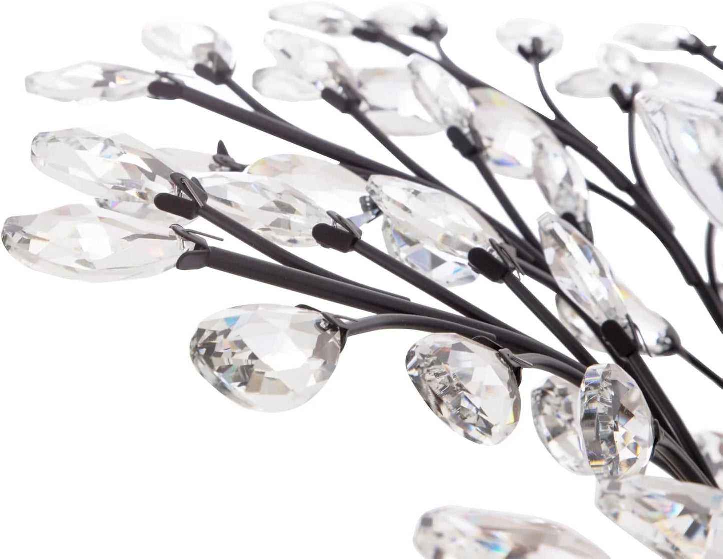 Maxax 4 Lights Semi Flush Mount Crystal Chandelier, Modern K9 Ceiling Light Fixtures, Adjustable Hanging Pendant Lighting, E12 Ceiling Light for Entry Way, Dinning Room, Living Room, Bedroom, Black