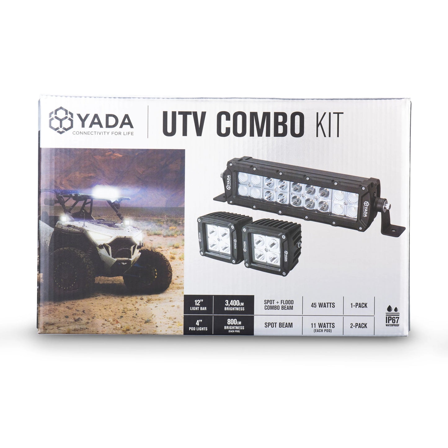 YADA Elevate off-road UTV Automotive Lighting Combo Kit, Black