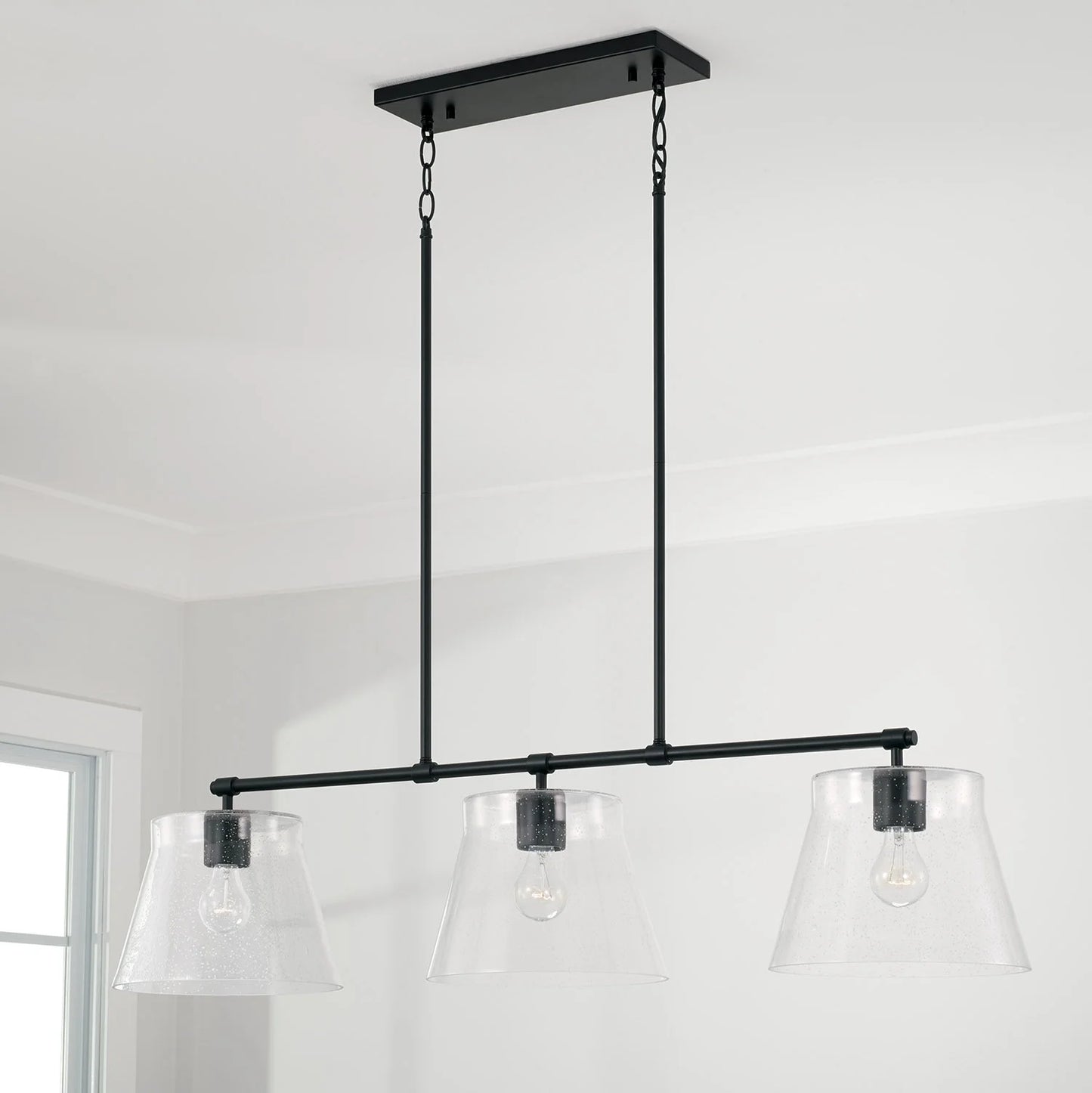 Capital Lighting 846931 Baker 3 Light 45" Wide Linear Chandelier - Black