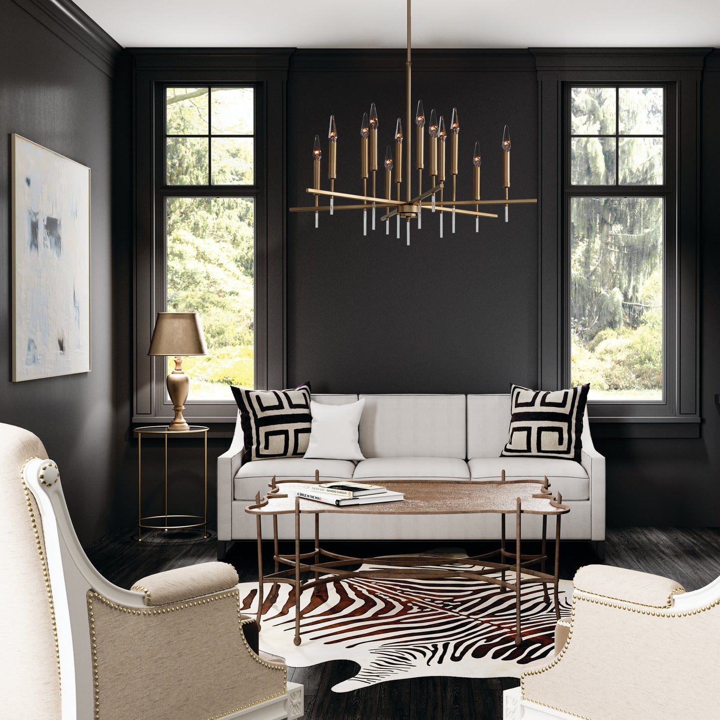 12 Light Chandelier In Mid-Century Modern Style-25 Inches Tall And 35 Inches Wide -Traditional Installation Capital Lighting 449301Ma