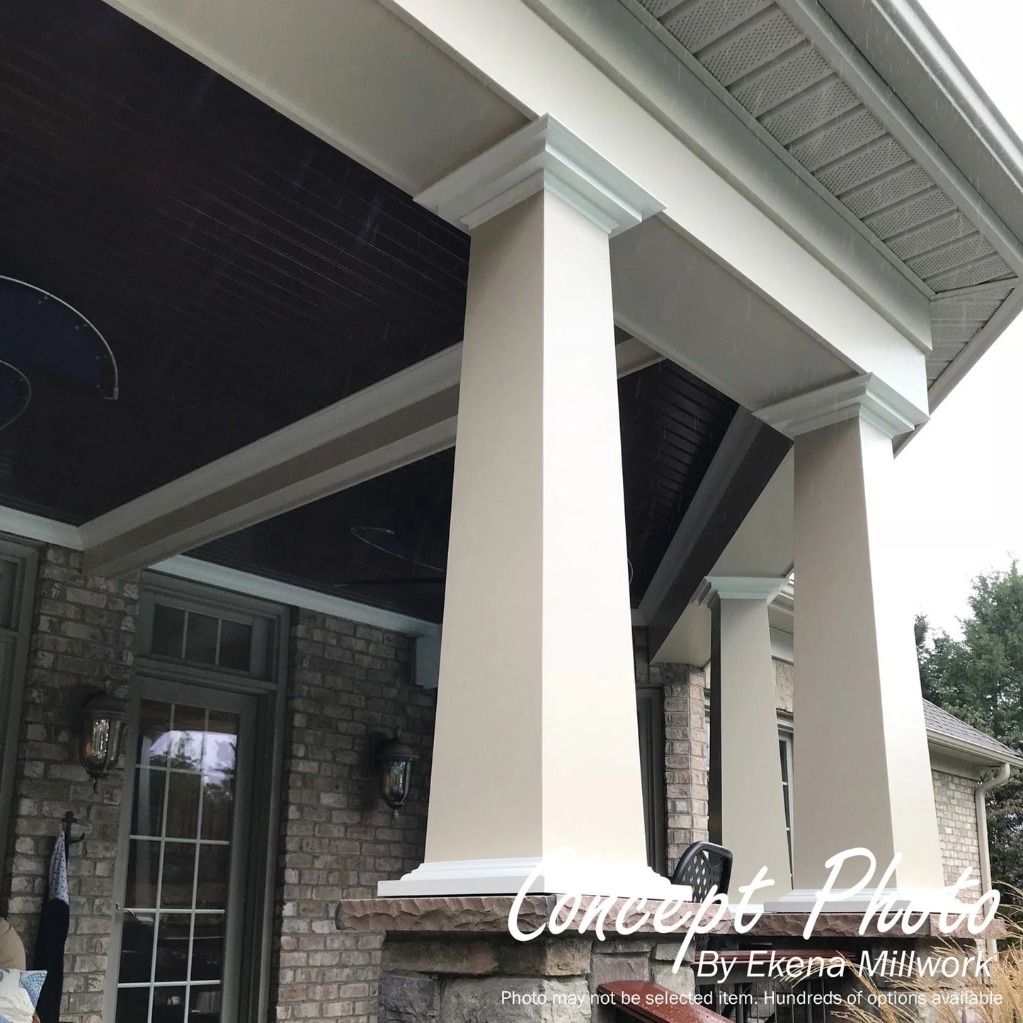 Ekena Millwork 08"W x 06'H Craftsman Classic Square Non-Tapered, Smooth Column, Prairie Capital & Prairie Base