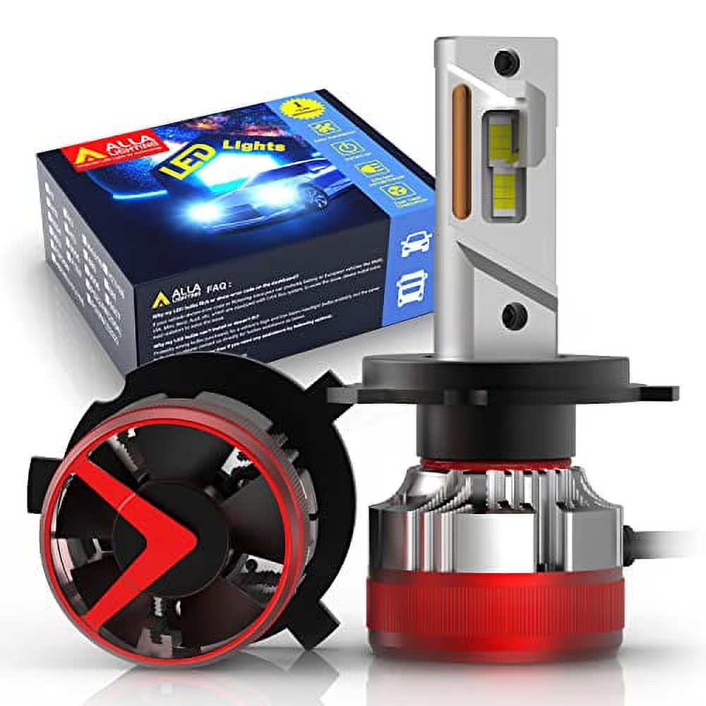 Alla Lighting 12000 Lumens HB3 9005 LED Headlights Bulbs, 6500K Xenon White, Xtreme Super Bright High Beam or Low Beam Conversion Kits Replacement