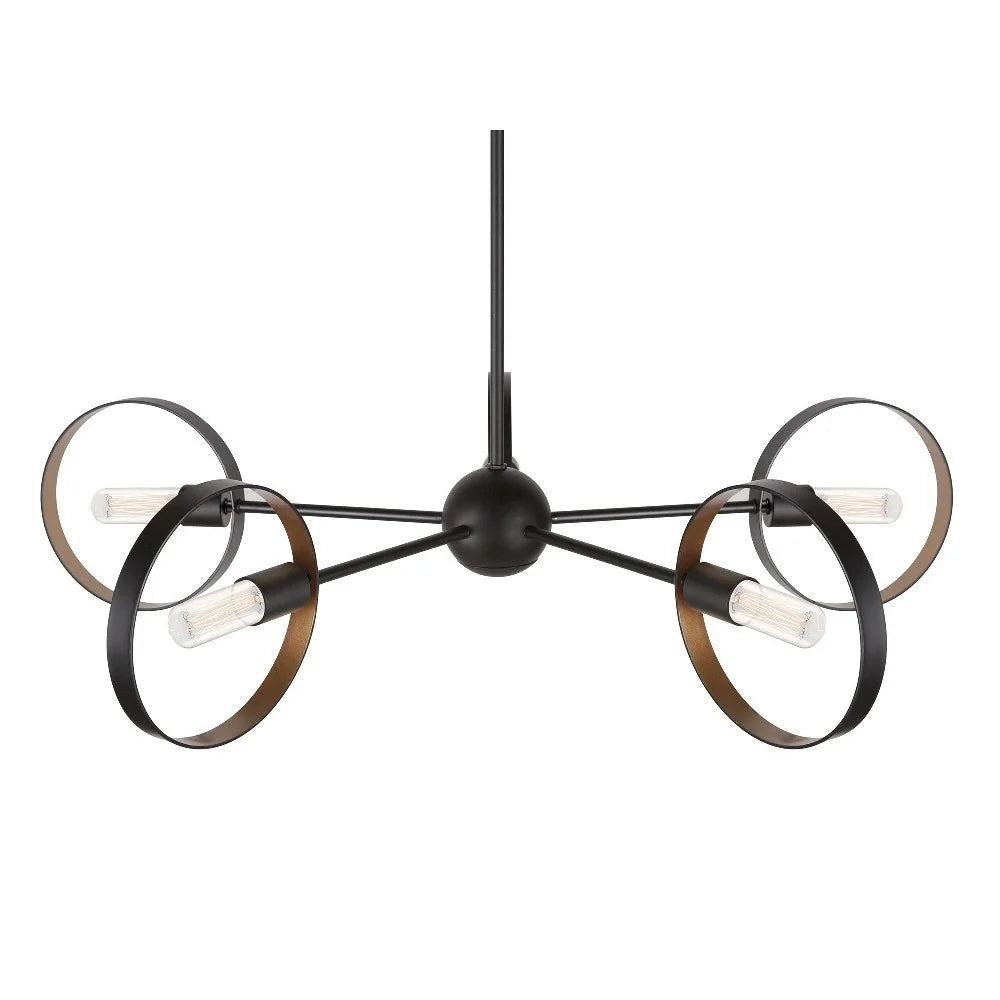 7120-05-42-Forte Lighting-Monocle - 5 Light Chandelier In Transitional Style-8 Inches Tall and 35 Inches Wide