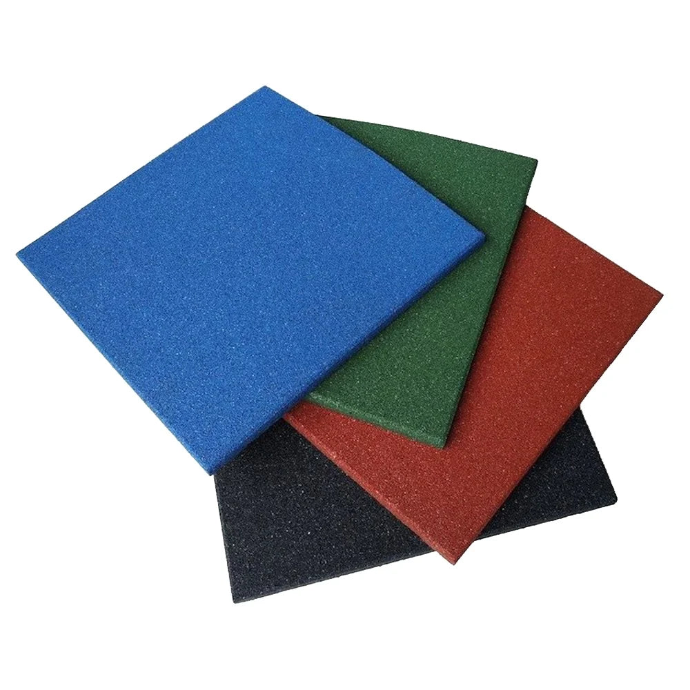 Rubber-Cal "Eco-Sport" Interlocking Tiles - 3/4 x 19.5 x 19.5 Inch - 50 Pack - 132 Square Feet Coverage - Blue