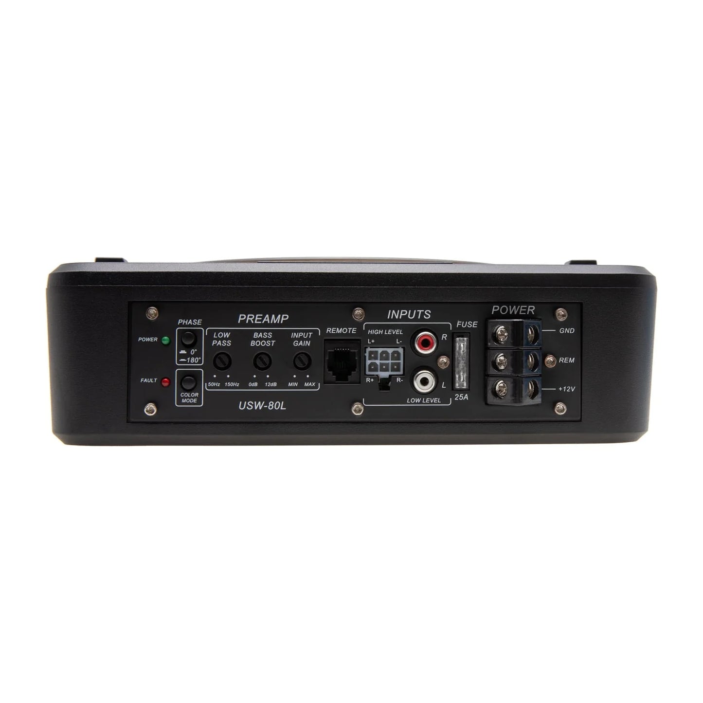 Power Acoustik Low Profile 8" Car Subwoofer Enclosure with 600W Class D Amplifier & LED Lighting