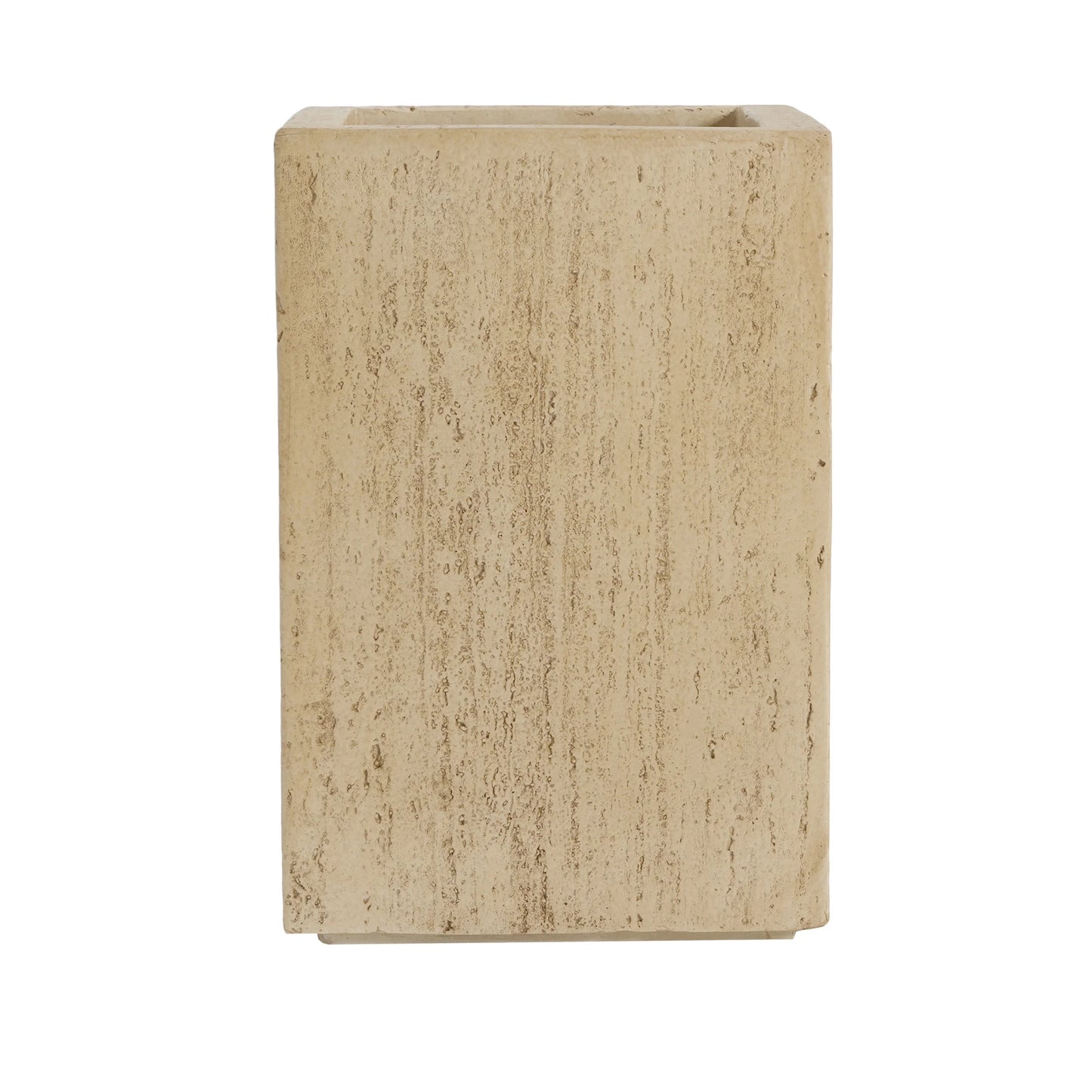 Christopher Knight Home Minimalist 27" H MGO Plant Box, Square Design, Indoor/Outdoor, Travertine Beige