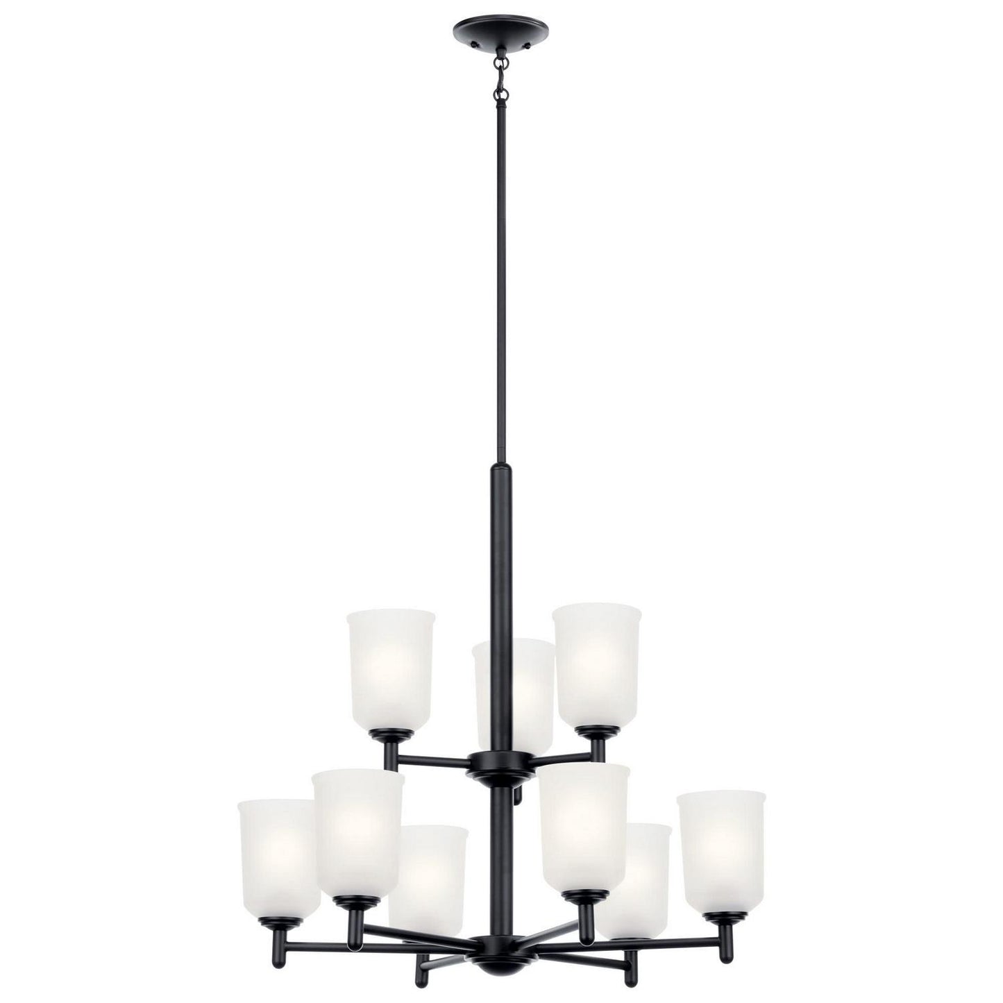 43672BK-Kichler Lighting-Shailene - 9 light 2-Tier Chandelier - 26.25 inches wide-Black Finish -Traditional Installation