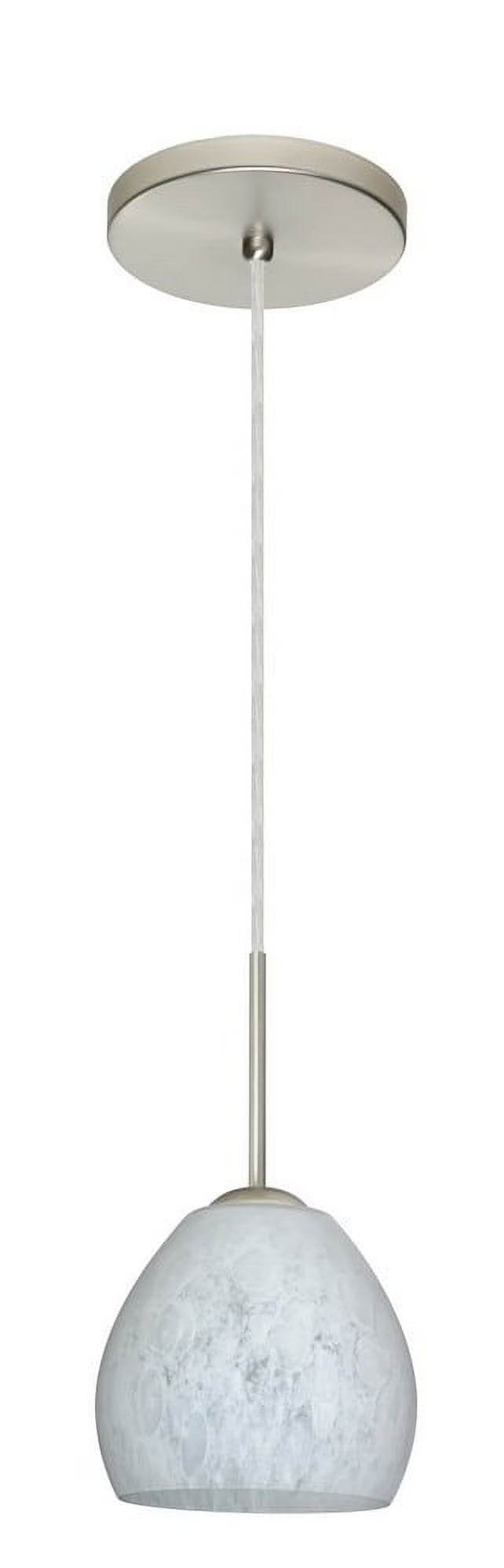 1BT-412219-BR-Besa Lighting-Bolla-One Light Cord Pendant with Flat Canopy-5.88 Inches Wide by 5.25 Inches High-Bronze Finish-Carrera Glass