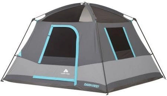10' x 9' Trail Six-Person Dark Rest Cabin Family Camping and Adventure Tent, Includes a Gear Loft, Hanging Organizer, and Electrical Port Access and Ground Vent for Improved Air Circulation