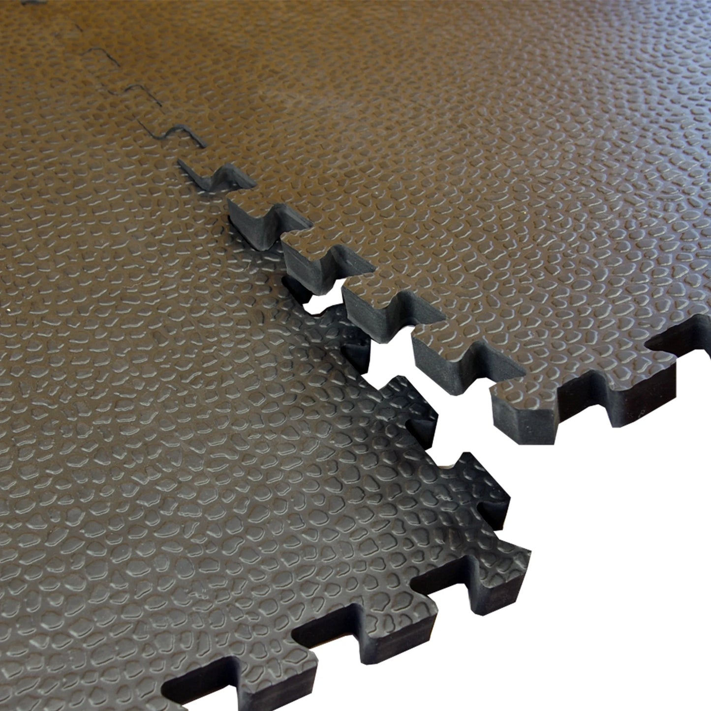 Greatmats Gym Floor Pebble Top Interlocking Foam Tiles Black 10 Pack 2 ft. x 2 ft. x 3/4 in.