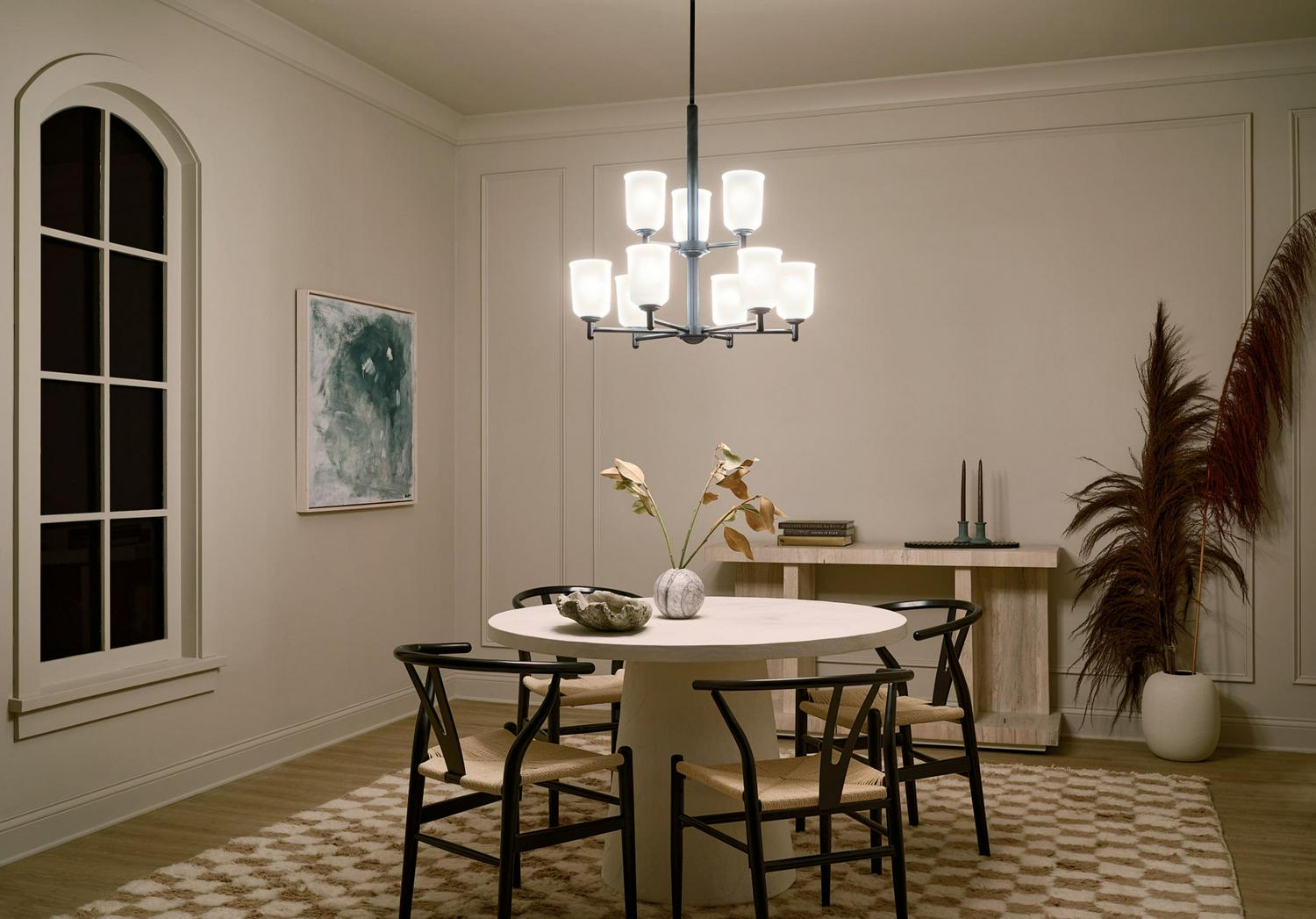 43672BK-Kichler Lighting-Shailene - 9 light 2-Tier Chandelier - 26.25 inches wide-Black Finish -Traditional Installation