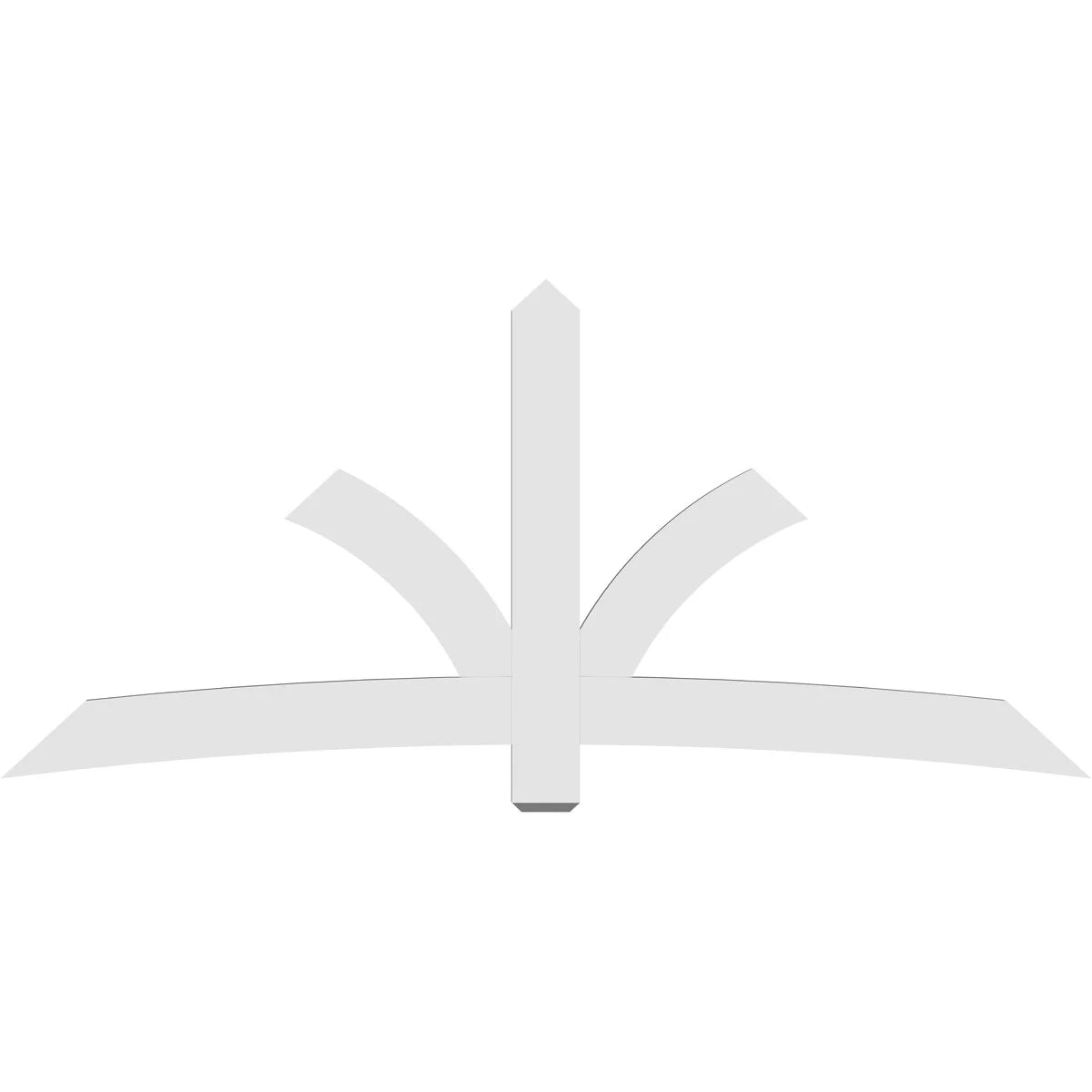 96"W x 44"H x 2"D x 6"F, 11/12 Pitch, Davenport Architectural Grade PVC Gable Bracket