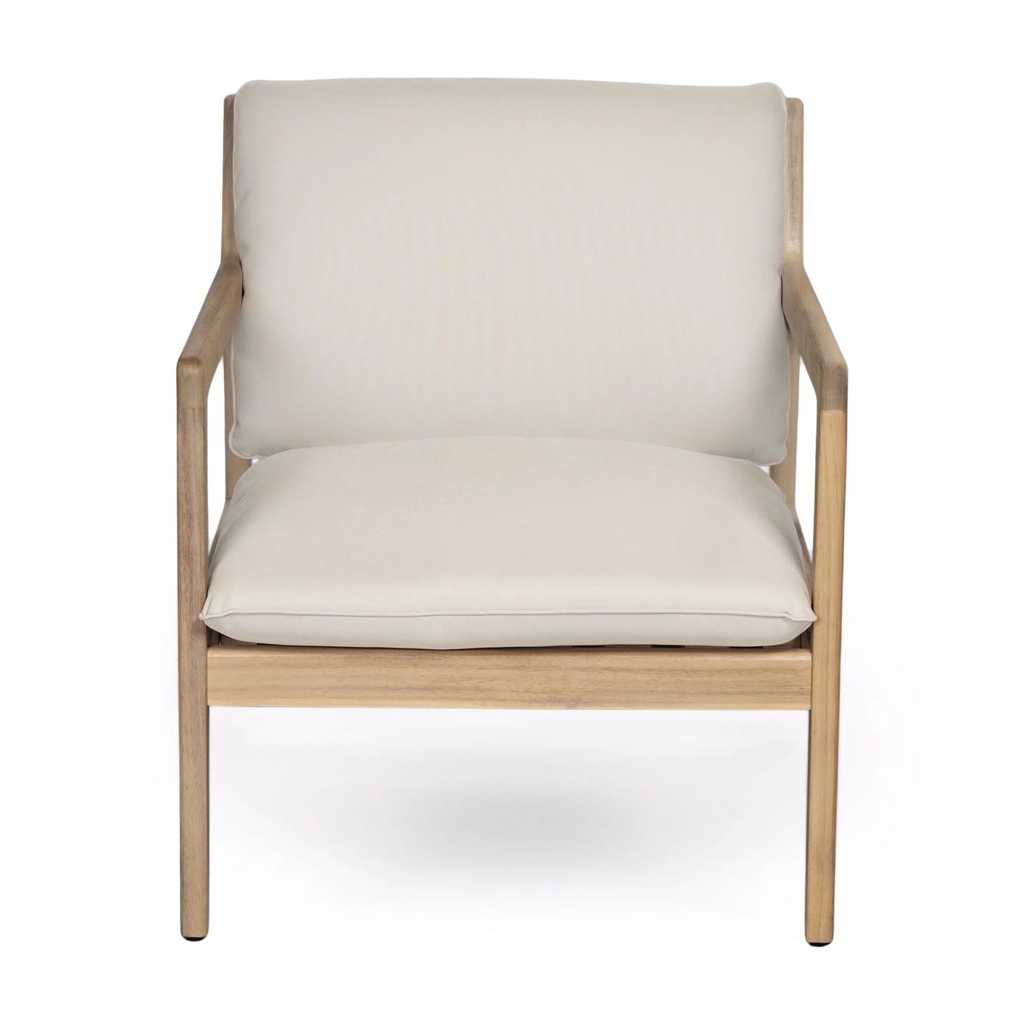 Christopher Knight Home 4-Piece Outdoor Conversation Set, Solid Wood Frame with Beige Cushions, Light Teak