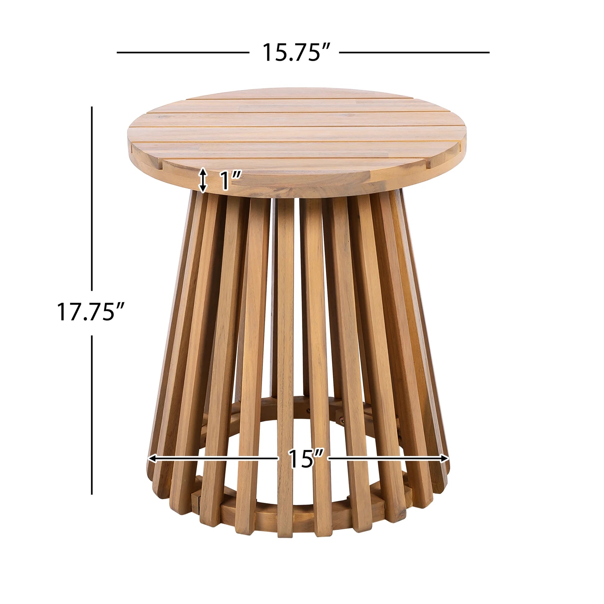 Christopher Knight Home Outdoor Acacia Wood Patio Side Table, Round Coffee Table for Backyard, Lawn, or Balcony, Light Teak