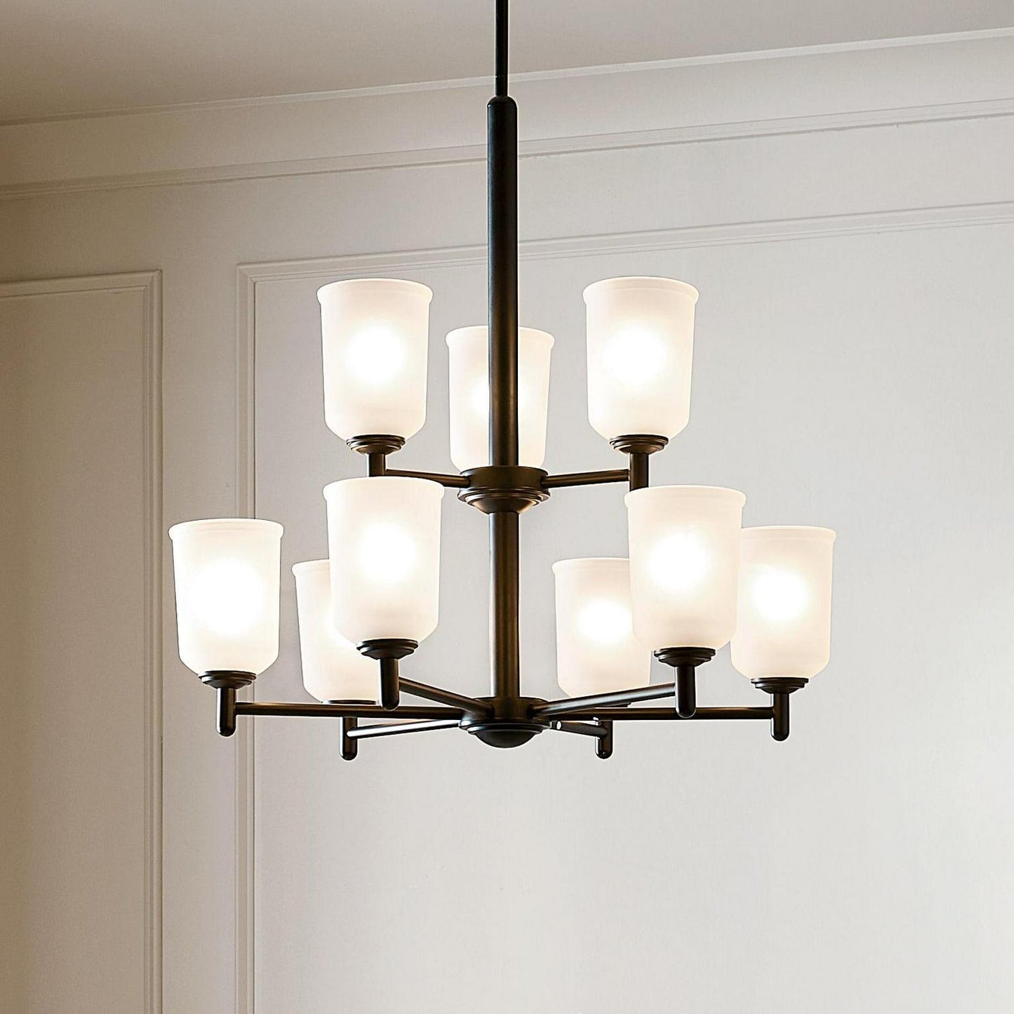 43672BK-Kichler Lighting-Shailene - 9 light 2-Tier Chandelier - 26.25 inches wide-Black Finish -Traditional Installation