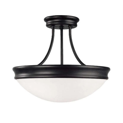 14 Inch 3 Light Semi-Flush Mount In Traditional Style 14 High By 11.75 Wide-Oil Rubbed Bronze Finish Capital Lighting 2037Or