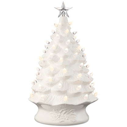 Best Choice Products 24in X-Large Pre-Lit Ceramic Christmas Tree Decor w/74 Multicolor Bulbs, LED Light - Green
