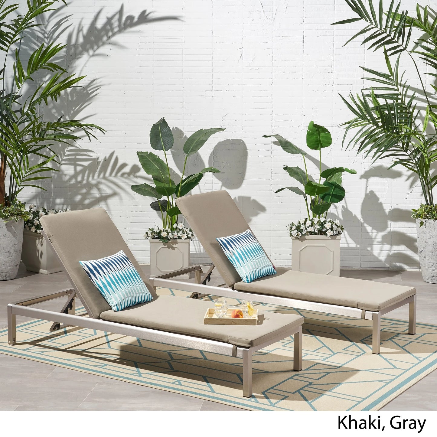 Christopher Knight Home Cape Coral Outdoor Chaise Lounge with Cushion (Set of 2) by