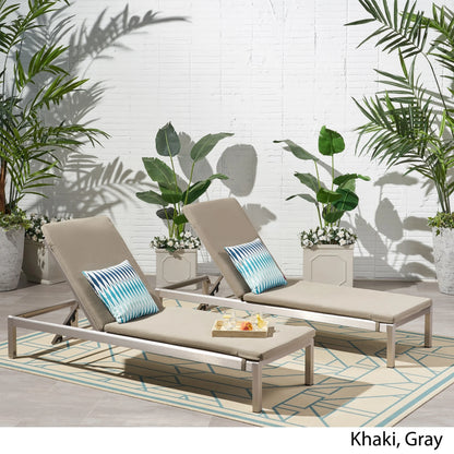 Christopher Knight Home Cape Coral Outdoor Chaise Lounge with Cushion (Set of 2) by