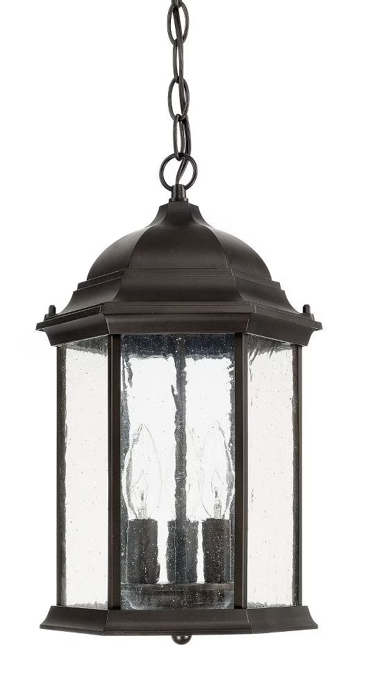 3 Light Outdoor Hanging Lantern In Transitional Style 10 High By 15 Wide-Black Finish Capital Lighting 9836Bk