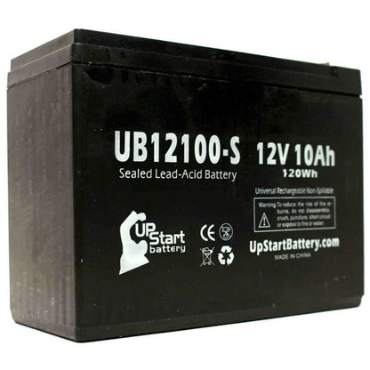 4x Pack - Neuton Mowers CE5 Battery Replacement - UB12100-S Universal Sealed Lead Acid Battery (12V, 10Ah, 10000mAh, F2 Terminal, AGM, SLA)