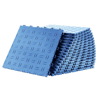 KFFKFF 12x12" 50-Pack Composite Garage Tile Garage Flooring Blue