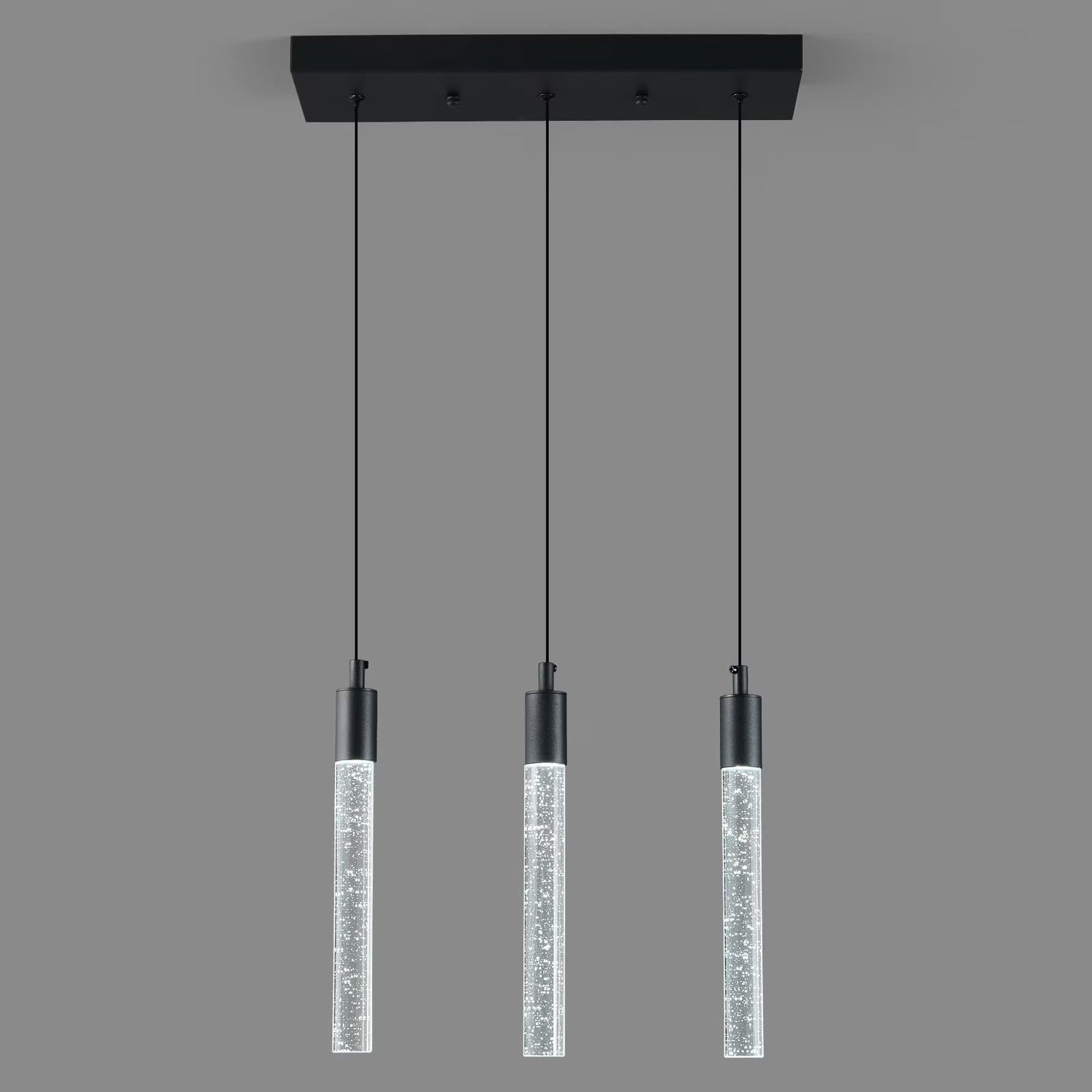 ZHLWIN 3-Light Pendant Lights Kitchen Island Lighting Modern Light Fixture Kitchen Island Pendant Light Dimmable LED Black Mini Pendant Lighting Dinning Room Living Room Kitchen, Black