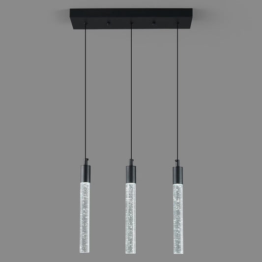 ZHLWIN 3-Light Pendant Lights Kitchen Island Lighting Modern Light Fixture Kitchen Island Pendant Light Dimmable LED Black Mini Pendant Lighting Dinning Room Living Room Kitchen, Black