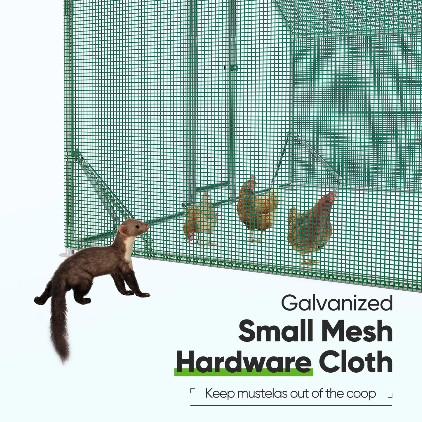 Quictent Premium Large Metal Chicken Coop Run Upgraded with Galvanized Hardware Cloth & 1.26" Reinforced Metal Tube, Walk-in Poultry Cage for Outdoor Yard Farm, 19.7x9.8x6.6FT