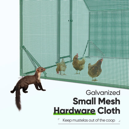 Quictent Premium Large Metal Chicken Coop Run Upgraded with Galvanized Hardware Cloth & 1.26" Reinforced Metal Tube, Walk-in Poultry Cage for Outdoor Yard Farm, 19.7x9.8x6.6FT