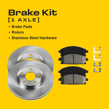 Ultimate Brakes Front Semi-Metallic Brake Pad and Rotor Kit with Hardware WM80505