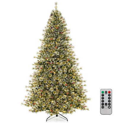 Costway 9 FT Artificial Christmas Tree with 360? Quick Power Connector 1714 Pine Needles