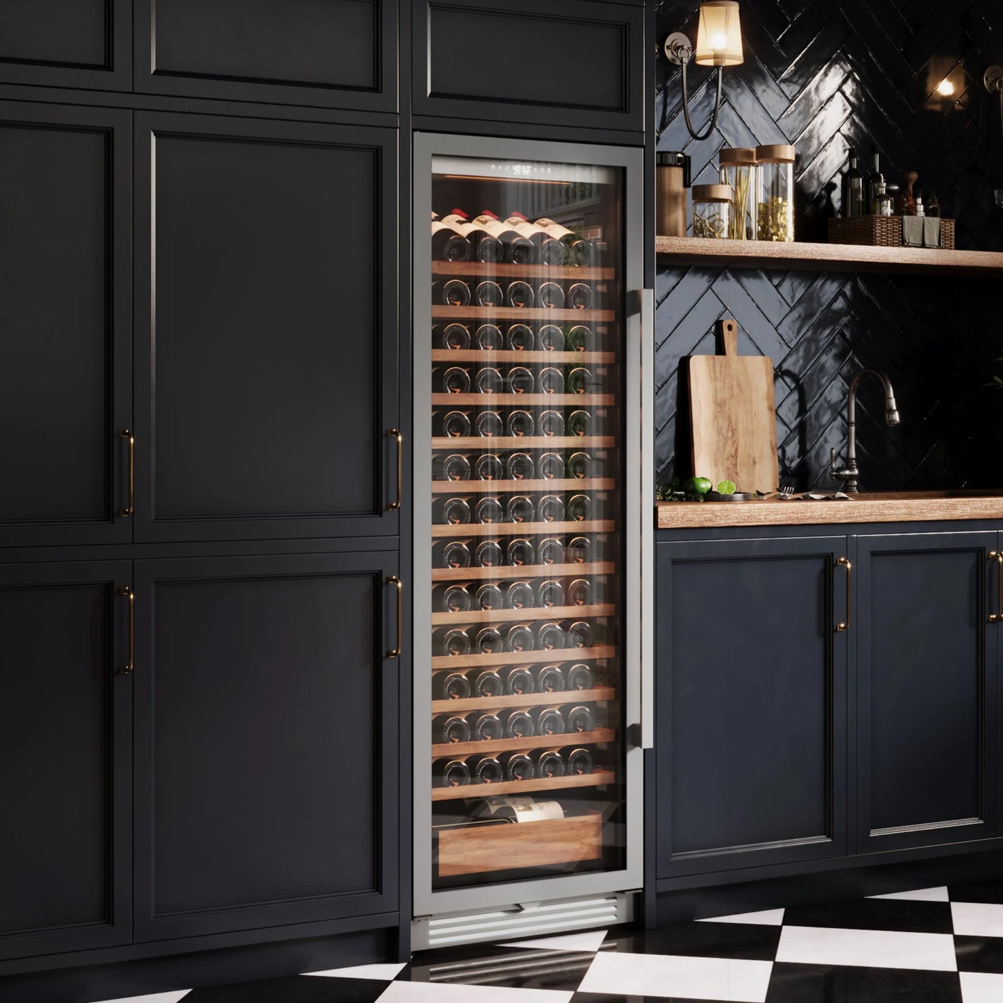 Ca'Lefort 24 inch 166-Bottle Wine Cooler Refrigerator Freestanding/Built-In Dual Zone 3-Color LED Lighting for Home, Bar & Office