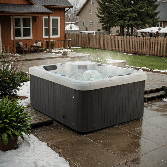 Patiowell 2 Person Home Spa Hot Tub for Outdoor, with 41pcs Massage Jets, LED lighting, Built-In Water Purification System, 900L, Black