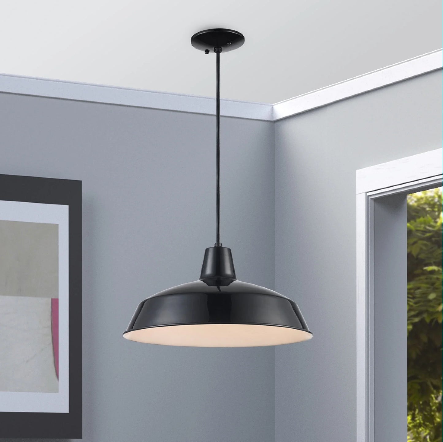Trans Globe Lighting 1100 Sherman 1 Light 7" Tall Industrial Dome Shaped Indoor Pendant -