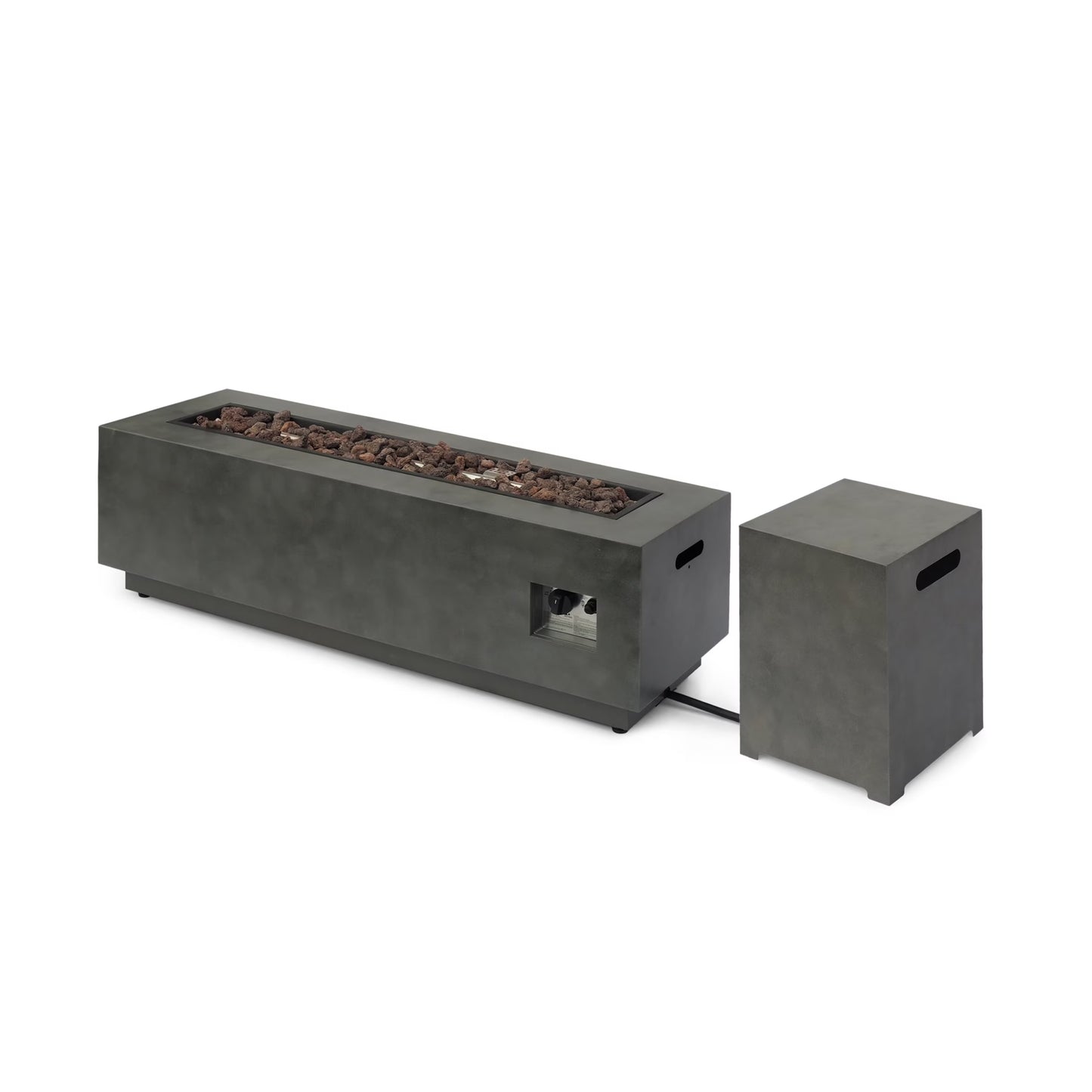 Christopher Knight Home Wellington Outdoor Iron 50000 BTU Fire Pit by Concrete Finish