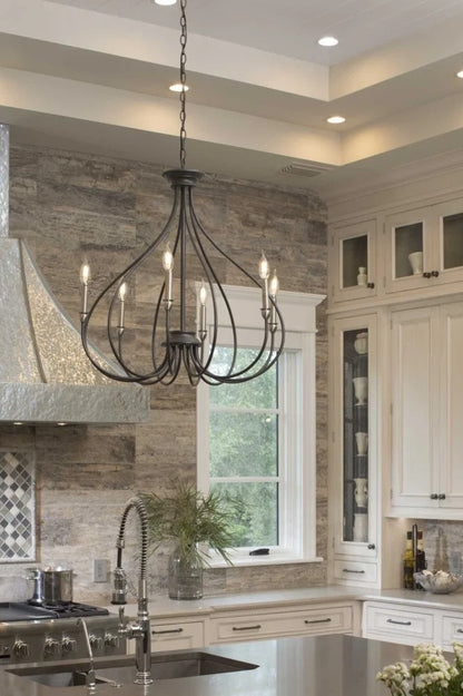 P400030-143-Progress Lighting-Whisp - Chandeliers Light - 6 Light in Farmhouse style - 28.25 Inches wide by 30 Inches high -Traditional