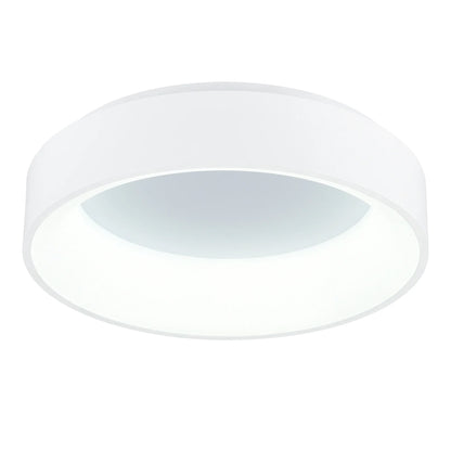 CWI Lighting Arenal Drum Shade Metal LED Flush Mount Light in White
