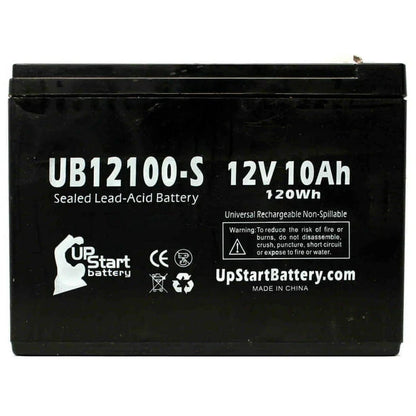 4x Pack - Neuton Mowers CE5 Battery Replacement - UB12100-S Universal Sealed Lead Acid Battery (12V, 10Ah, 10000mAh, F2 Terminal, AGM, SLA)