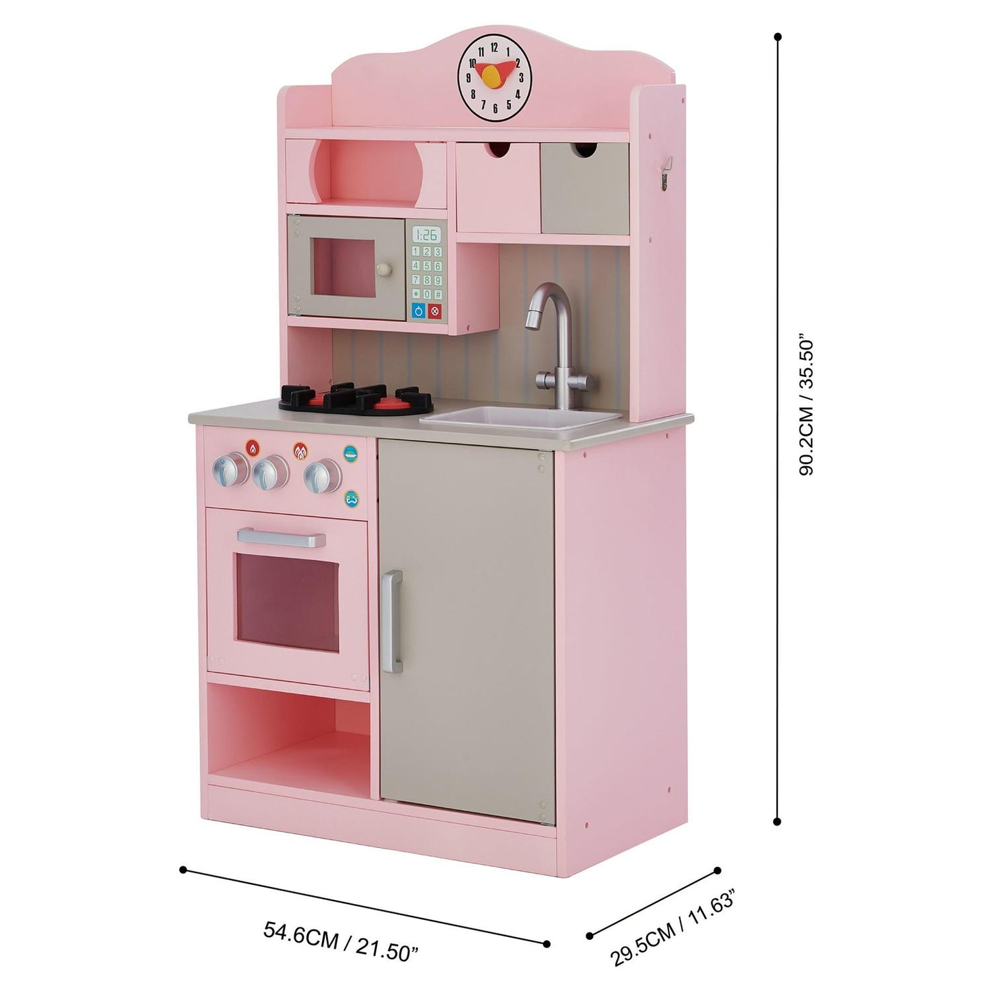 Teamson Kids - Little Chef Florence Classic Play Kitchen - Pink/Grey