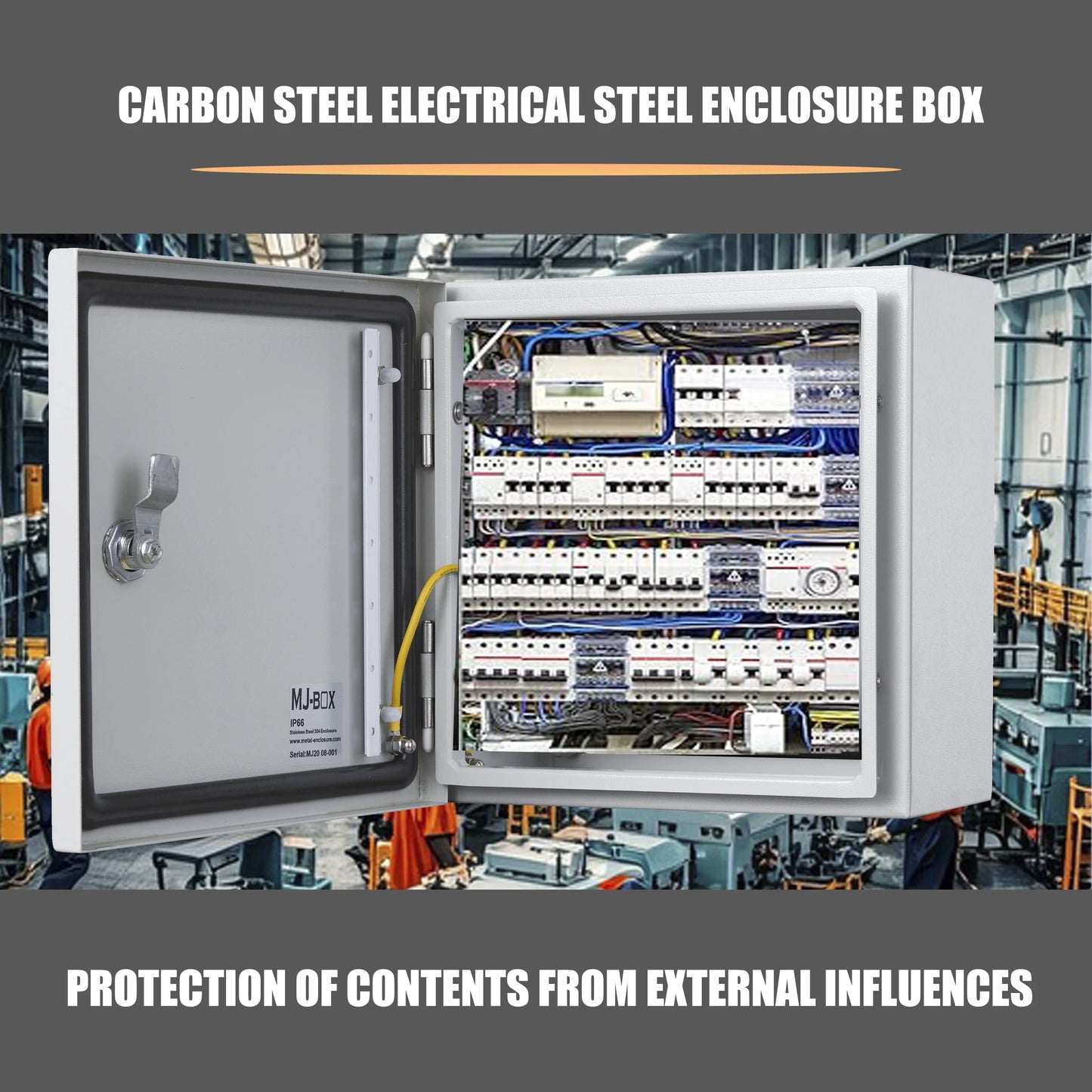 Autovo 16 x 16 x 8 In Carbon Steel Electrical Enclosure Box Waterproof IP66 Wall Mount Junction Box with Mounting Plate