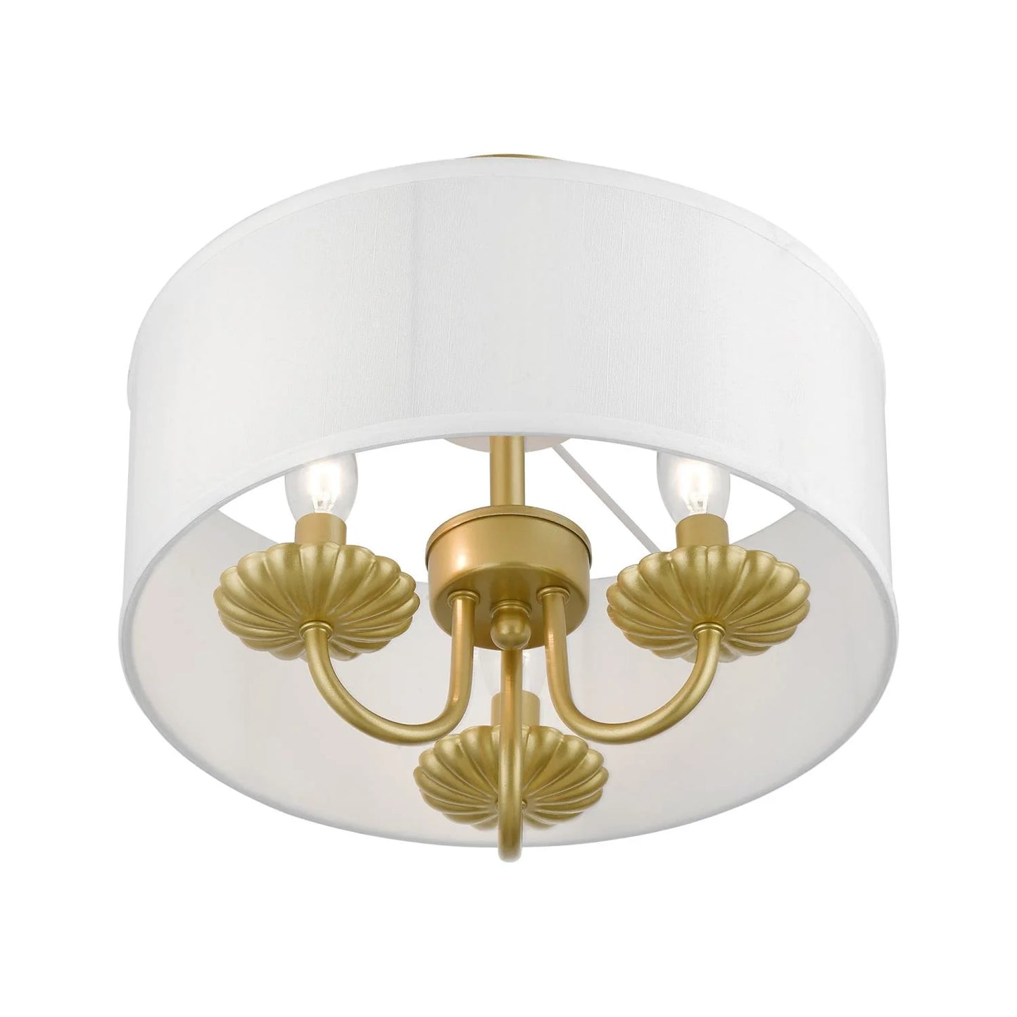 42987-33-Livex Lighting-Brookdale - 3 Light Semi-Flush Mount In Transitional Style-11 Inches Tall and 13 Inches Wide-Soft Gold Finish