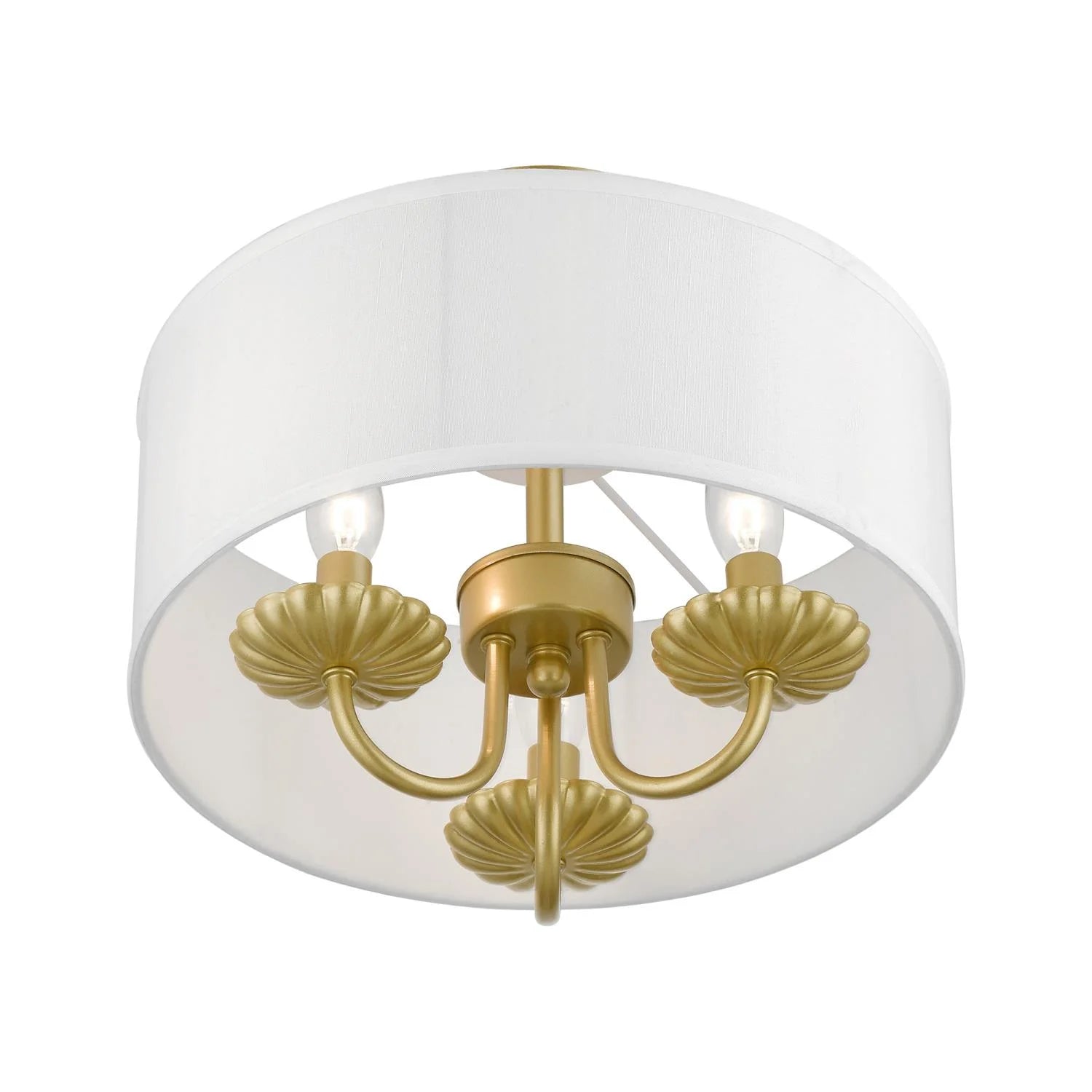 42987-33-Livex Lighting-Brookdale - 3 Light Semi-Flush Mount In Transitional Style-11 Inches Tall and 13 Inches Wide-Soft Gold Finish