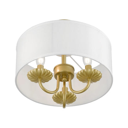 42987-33-Livex Lighting-Brookdale - 3 Light Semi-Flush Mount In Transitional Style-11 Inches Tall and 13 Inches Wide-Soft Gold Finish